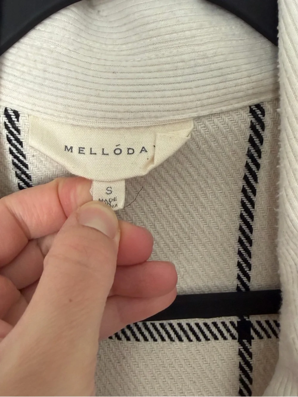 MELLODAY Cream Plaid Button-Front Shacket - Picture 6 of 6
